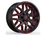 Revenge Off-Road Wheels RV-206 Black and Red Milled 6-Lug Wheel; 20x9; 0mm Offset (05-15 Tacoma)