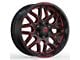 Revenge Off-Road Wheels RV-206 Black and Red Milled 6-Lug Wheel; 20x9; 0mm Offset (05-15 Tacoma)