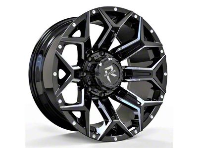 Revenge Off-Road Wheels RV-202 Black and Milled 5-Lug Wheel; 20x10; -19mm Offset (07-13 Tundra)