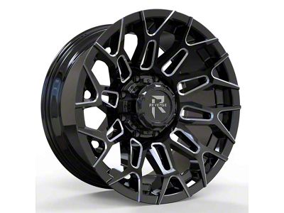 Revenge Off-Road Wheels RV-203 Black and Milled 5-Lug Wheel; 20x10; -19mm Offset (07-13 Tundra)