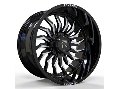 Revenge Off-Road Wheels RV-204 Black and Milled 5-Lug Wheel; 20x10; -19mm Offset (07-13 Tundra)