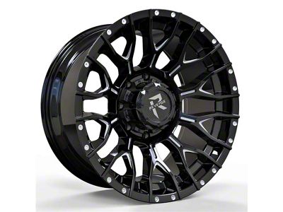 Revenge Off-Road Wheels RV-201 Black and Milled 6-Lug Wheel; 20x10; -19mm Offset (10-24 4Runner)