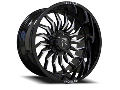 Revenge Off-Road Wheels RV-204 Black and Milled 6-Lug Wheel; 20x9; -12mm Offset (10-24 4Runner)