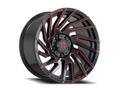 Revenge Off-Road Wheels RV-207 Black with Red Milled 6-Lug Wheel; 20x10; -19mm Offset (10-24 4Runner)