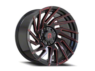 Revenge Off-Road Wheels RV-207 Black with Red Milled 6-Lug Wheel; 24x10; -19mm Offset (10-24 4Runner)