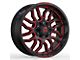 Revenge Off-Road Wheels RV-205 Black and Red Milled 6-Lug Wheel; 20x10; -19mm Offset (2024 Tacoma)