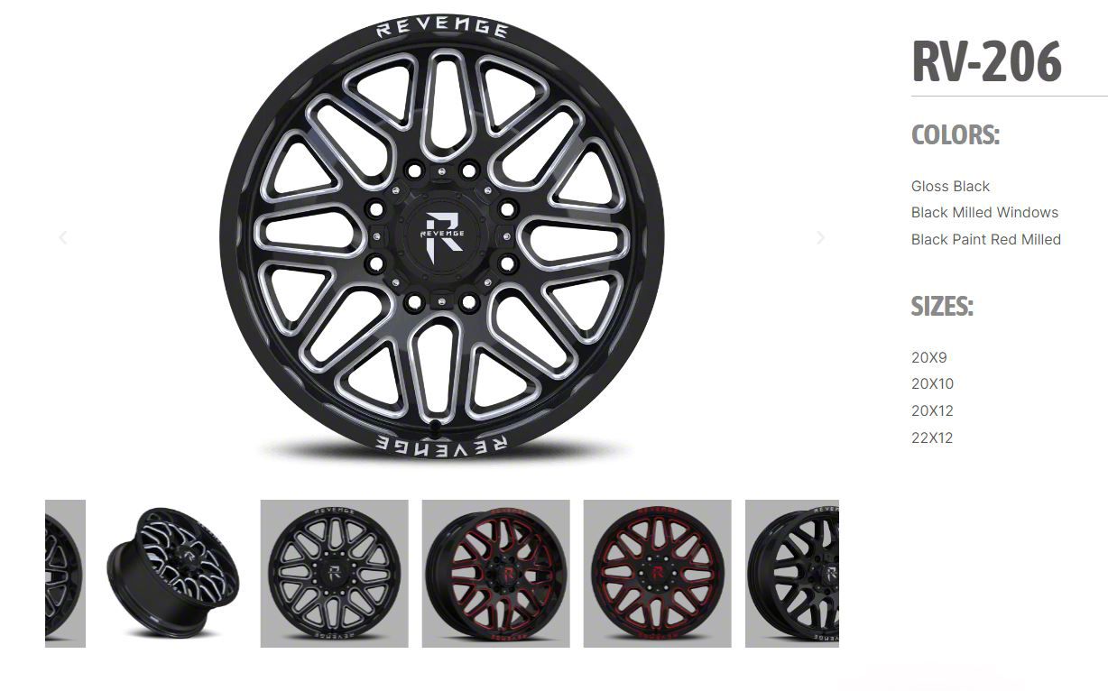 Revenge Off-Road Wheels Tacoma RV-206 Gloss Black 6-Lug Wheel; 20x12 ...