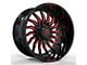 Revenge Off-Road Wheels RV-204 Black and Red Milled 6-Lug Wheel; 20x9; -12mm Offset (03-09 4Runner)