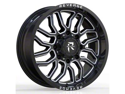 Revenge Off-Road Wheels RV-205 Black and Milled 6-Lug Wheel; 20x10; -19mm Offset (03-09 4Runner)