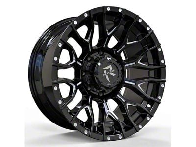 Revenge Off-Road Wheels RV-201 Black and Milled 6-Lug Wheel; 20x10; -19mm Offset (22-24 Bronco Raptor)