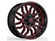 Revenge Off-Road Wheels RV-205 Black and Red Milled 6-Lug Wheel; 20x10; -19mm Offset (21-24 Bronco, Excluding Raptor)