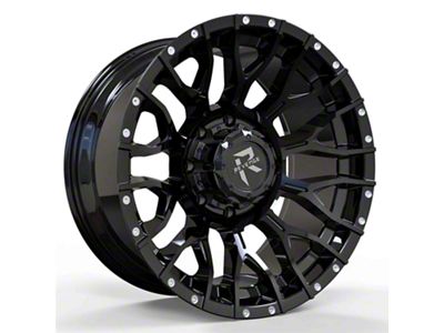 Revenge Off-Road Wheels RV-201 Gloss Black with Dots Wheel; 20x9; 0mm Offset (76-86 Jeep CJ7)