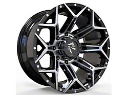 Revenge Off-Road Wheels RV-202 Black Machine Wheel; 20x10; -19mm Offset (07-18 Jeep Wrangler JK)