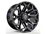 Revenge Off-Road Wheels RV-202 Black and Milled Wheel; 20x9; 0mm Offset (18-25 Jeep Wrangler JL)