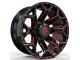 Revenge Off-Road Wheels RV-202 Black and Red Milled Wheel; 20x9; 0mm Offset (76-86 Jeep CJ7)