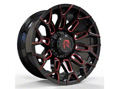 Revenge Off-Road Wheels RV-203 Black and Red Milled Wheel; 20x10 (76-86 Jeep CJ7)