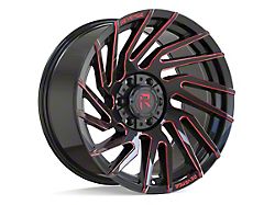 Revenge Off-Road Wheels RV-207 Black with Red Milled 6-Lug Wheel; 20x9; 0mm Offset (16-24 Titan XD)