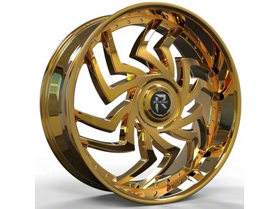 Revenge Luxury Wheels RL-107 Big Floater Gold 6-Lug Wheel; 24x9; 25mm Offset (17-24 Titan)