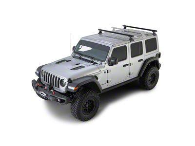 Rhino-Rack Heavy Duty RLT600 2-Bar Backbone Roof Rack; Black (18-24 Jeep Wrangler JL 4-Door w/ Hard Top)