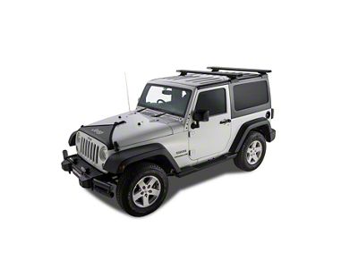 Rhino-Rack Reconn-Deck RCL BackBone 2-Bar Roof Rack; Black (07-18 Jeep Wrangler JK 2-Door w/ Hard Top)