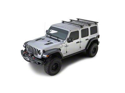 Rhino-Rack Reconn-Deck RCL BackBone 3-Bar Roof Rack; Black (18-25 Jeep Wrangler JL 2-Door w/ Hard Top)