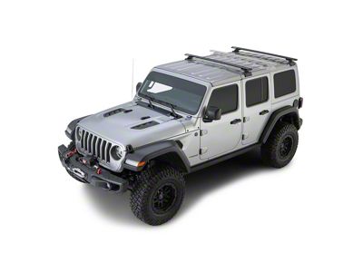 Rhino-Rack Vortex RCL 2-Bar Backbone Roof Rack; Black (18-25 Jeep Wrangler JL 4-Door w/ Hard Top)