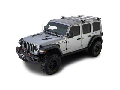 Rhino-Rack Vortex RCL 2-Bar Backbone Roof Rack; Silver (18-24 Jeep Wrangler JL 4-Door w/ Hard Top)