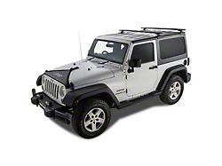 Rhino-Rack Vortex RCL BackBone 2-Bar Roof Rack; Black (07-18 Jeep Wrangler JK 2-Door w/ Hard Top)