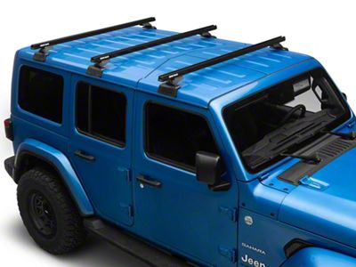 Rhino-Rack Heavy Duty RCL 3-Bar Backbone Roof Rack; Black (18-25 Jeep Wrangler JL 4-Door w/ Hard Top)