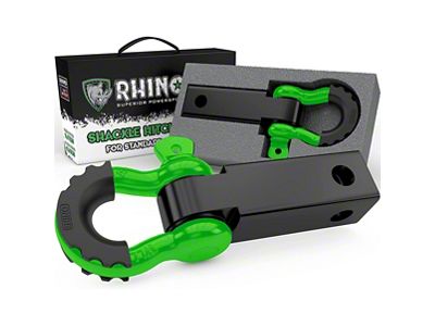 Rhino USA 2-Inch Reciever Hitch Shackle with D-Ring; Green (Universal; Some Adaptation May Be Required)