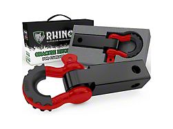 Rhino USA 2-Inch Reciever Hitch Shackle with D-Ring; Red (Universal; Some Adaptation May Be Required)