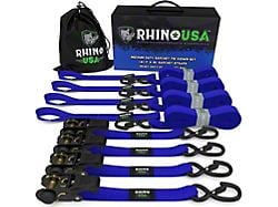 Rhino USA Medium Duty Ratchet Strap Tie-Down Kit; 4-Pack; Blue