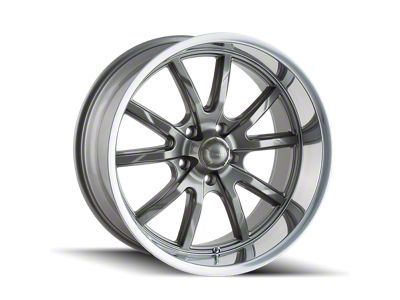 Ridler 650 Gloss Grey with Polished Lip 5-Lug Wheel; 17x7; 0mm Offset (05-15 Tacoma)