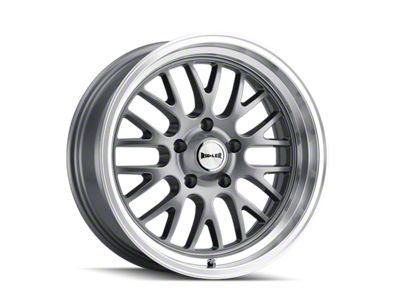 Ridler 607 Gloss Grey Machined Wheel; 18x8; 0mm Offset (84-01 Jeep Cherokee XJ)