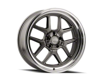 Ridler 610 Gloss Grey with Polished Lip Wheel; 17x8; 0mm Offset (20-24 Jeep Gladiator JT)