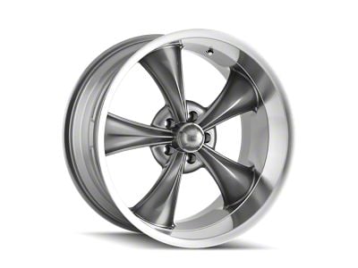 Ridler 695 Gloss Grey Machined Wheel; 17x7; 0mm Offset (20-24 Jeep Gladiator JT)