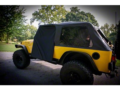 Two Door Rain Curtains; Black (87-06 Jeep Wrangler YJ & TJ; 07-25 Jeep Wrangler JL 2-Door)