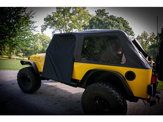 Two Door Rain Curtains; Black (87-06 Jeep Wrangler YJ & TJ; 07-24 Jeep Wrangler JL 2-Door)