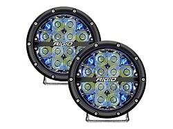 Rigid Industries 6-Inch 360-Series LED Off-Road Lights with Blue Backlight; Driving Beam (Universal; Some Adaptation May Be Required)