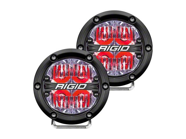 Rigid Industries 4-Inch 360-Series LED Off-Road Lights with Red Backlight; Driving Beam (Universal; Some Adaptation May Be Required)