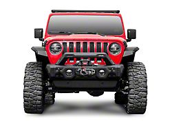 RIVAL 4x4 Stamped Steel Modular Stubby Front Bumper with Winch Mount (20-24 Jeep Gladiator JT)