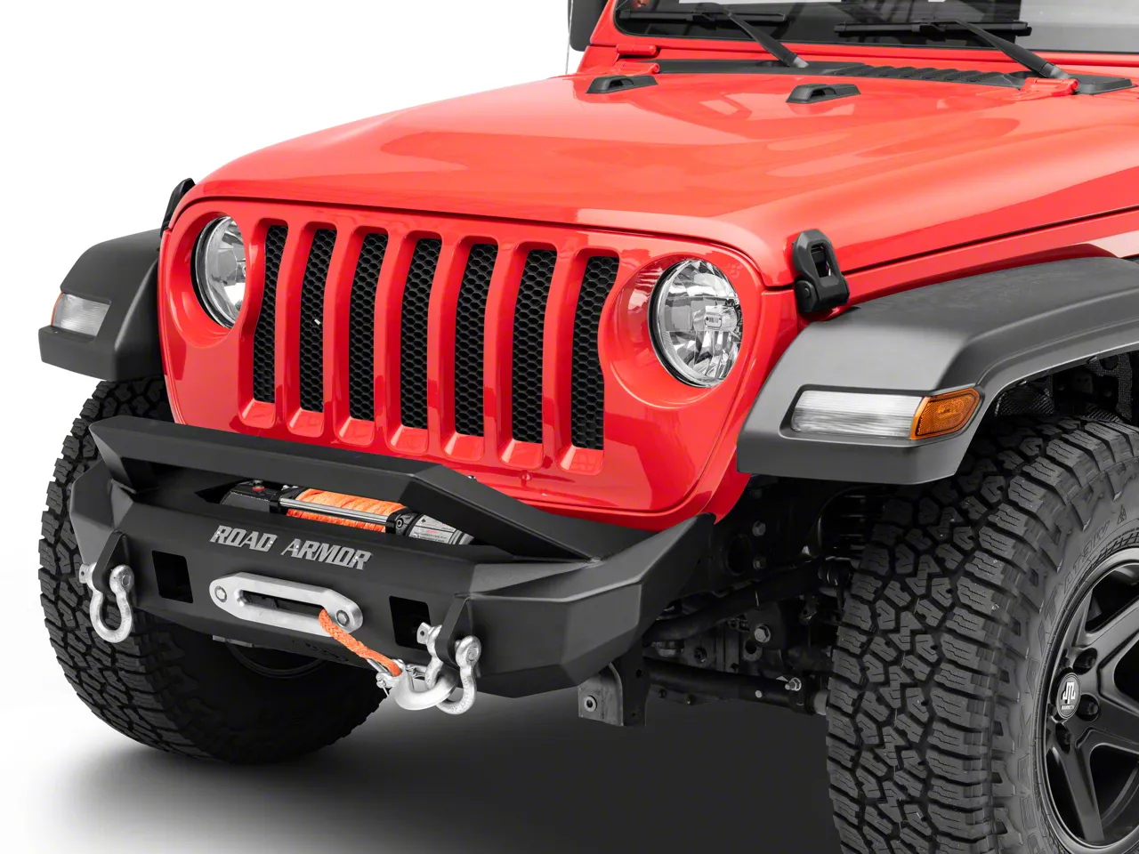 Road Armor Jeep Wrangler Stealth Winch Mid-Width Front Bumper with ...