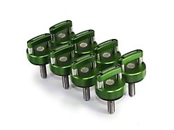 ROCKWORKX Hard Top Quick Removal D-Ring Thumb Screws; Green (21-24 Bronco)