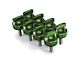 ROCKWORKX Hard Top Quick Removal D-Ring Thumb Screws; Green (21-24 Bronco)