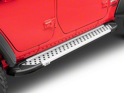 Romik RAL-S Running Boards; Silver (18-25 Jeep Wrangler JL 4-Door)