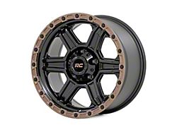 Rough Country 79 Series Semi Gloss Black with Bronze Ring 6-Lug Wheel; 18x9; -12mm Offset (04-15 Titan)