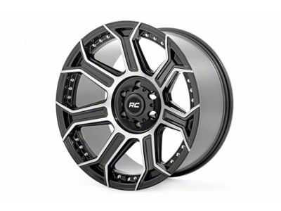 Rough Country 89 Series Black Machined Gun Metal 6-Lug Wheel; 22x10; -25mm Offset (04-15 Titan)