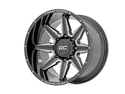 Rough Country 91 Series Gloss Black Milled 6-Lug Wheel; 20x12; -44mm Offset (04-15 Titan)