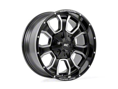 Rough Country 93 Series Matte Black Milled 6-Lug Wheel; 20x10; -18mm Offset (04-15 Titan)