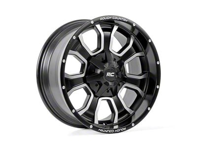 Rough Country 93 Series Matte Black Milled 6-Lug Wheel; 20x9; 0mm Offset (04-15 Titan)